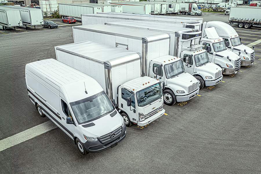 A selection of six Ryder used trucks