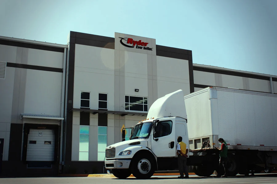 commercial truck at a ryder facility