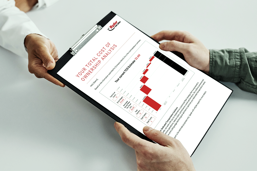 fleet total cost of ownership analysis on a clipboard